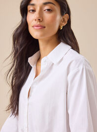 Teagan Banded Hem Button-Up Detail 3 - TULLABEE