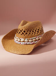 Shell & Floral Trim Cowboy Hat - TULLABEE