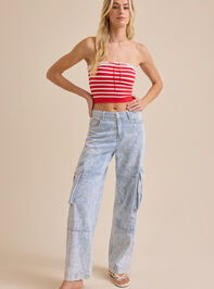 Addi Strapless Striped Cami Detail 3 - TULLABEE