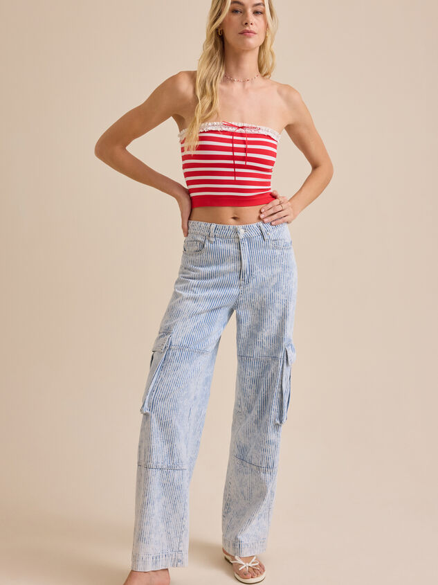 Addi Strapless Striped Cami Detail 3 - TULLABEE