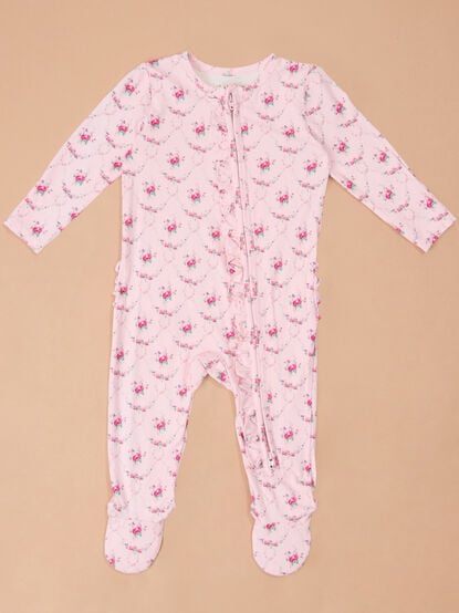 Lidia Floral Ruffle Footie - TULLABEE