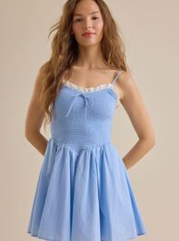 Daniella Lace Trim Mini Dress Detail 3 - TULLABEE