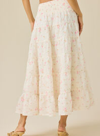 Primrose Tiered Floral Midi Skirt Detail 5 - TULLABEE