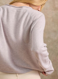 Brighton Cashmere Roll Neck Cardigan Detail 5 - TULLABEE