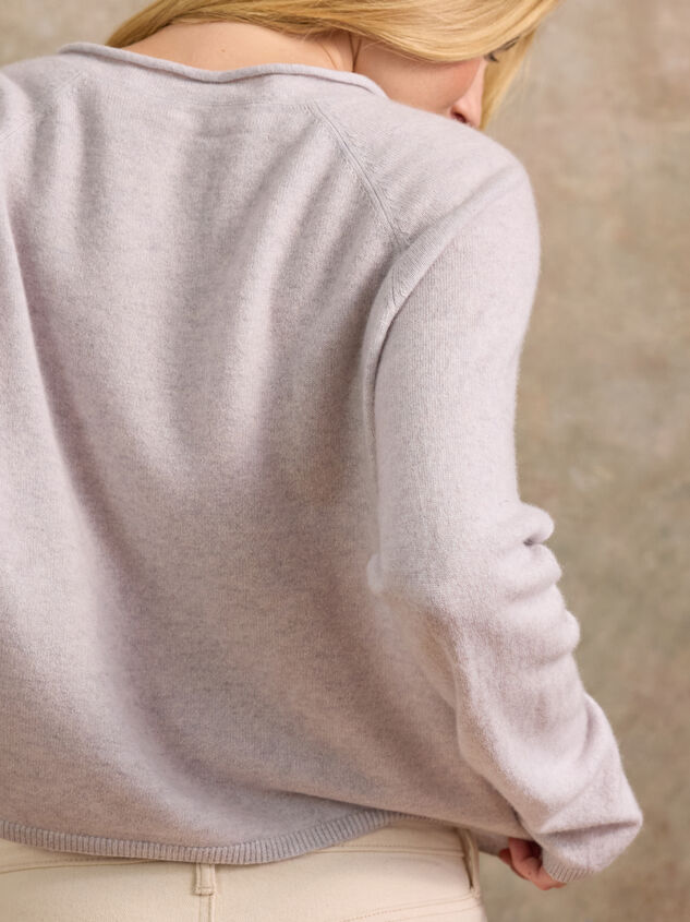 Brighton Cashmere Roll Neck Cardigan Detail 5 - TULLABEE