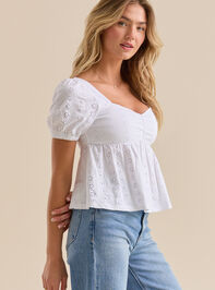 Maryn Eyelet Babydoll Top Detail 3 - TULLABEE
