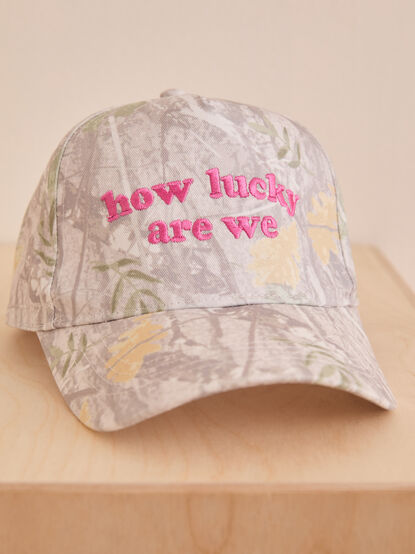 How Lucky Are We Camo Trucker Hat - TULLABEE