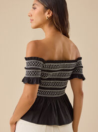 Norma Off-Shoulder Smocked Top Detail 4 - TULLABEE