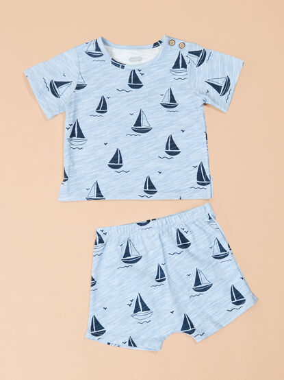 Harbor Sailboat Top and Short Set by Mud Pie - TULLABEE