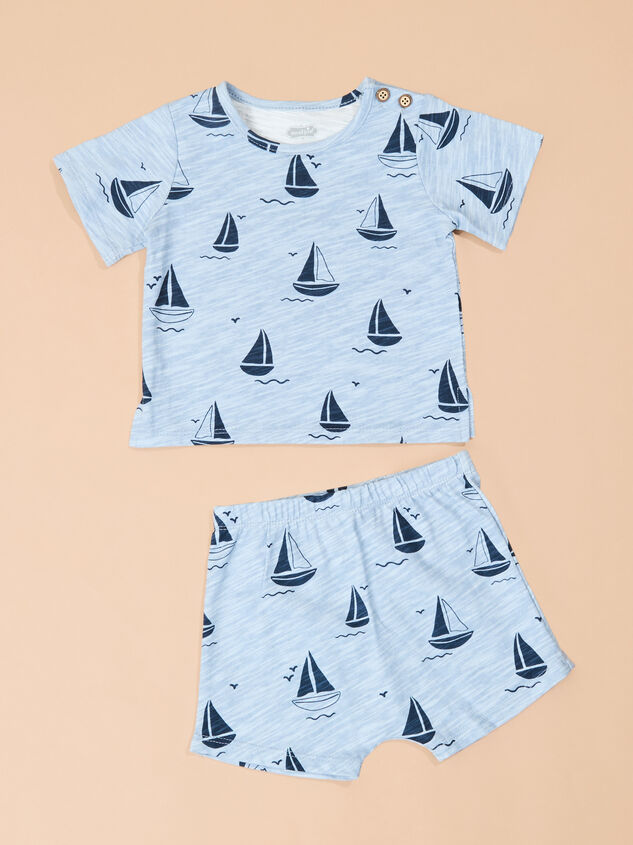 Harbor Sailboat Top and Short Set by Mud Pie - TULLABEE