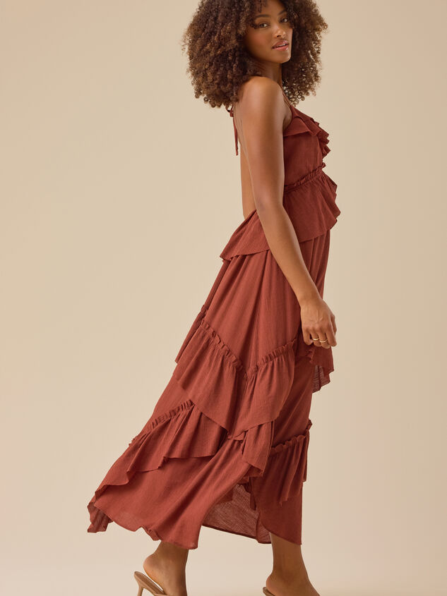 Mattie Ruffle Maxi Dress Detail 3 - TULLABEE