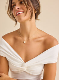 Mollie Off-Shoulder Twist Top Detail 2 - TULLABEE