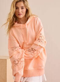 Rhythm Bloom Lace Sleeve Hoodie Detail 3 - TULLABEE