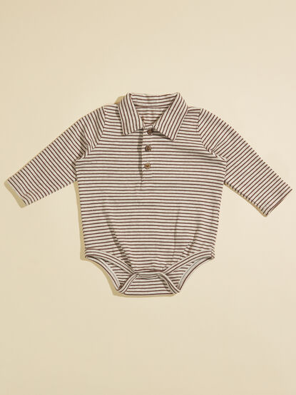 Kingston Striped Polo Romper by Me + Henry - TULLABEE