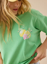 Positano Lemons Oversized Tee Detail 3 - TULLABEE