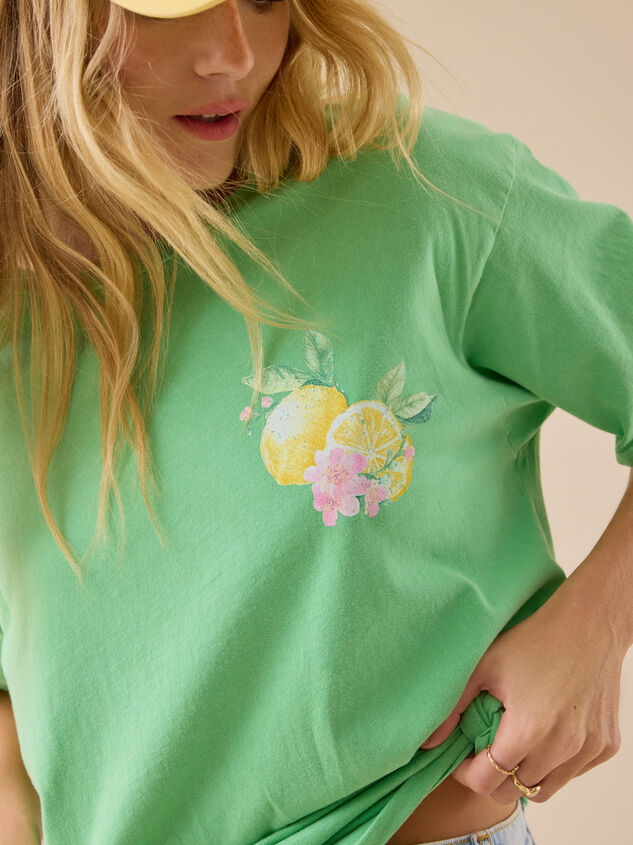 Positano Lemons Oversized Tee Detail 3 - TULLABEE