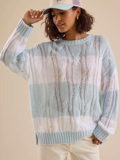 Jovie Oversized Stripe Sweater - TULLABEE