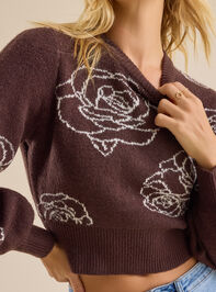 Madi Patterned Rose Sweater Detail 3 - TULLABEE