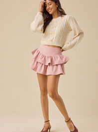 Lanalle Ruffle Corduroy Mini Skirt - TULLABEE