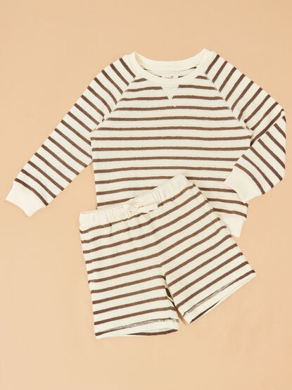 Derek Striped Top and Shorts Set - TULLABEE