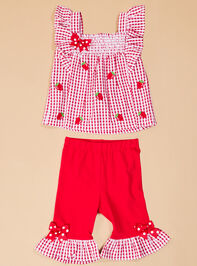 Monica Strawberry Top and Pant Baby Set - TULLABEE