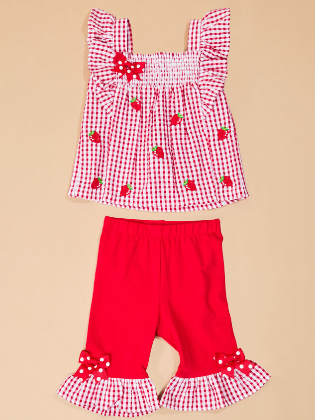 Monica Strawberry Top and Pant Baby Set - TULLABEE