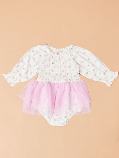 Eve Floral Bow Tutu Bodysuit - TULLABEE