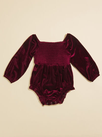 Adela Smocked Velvet Bubble - TULLABEE