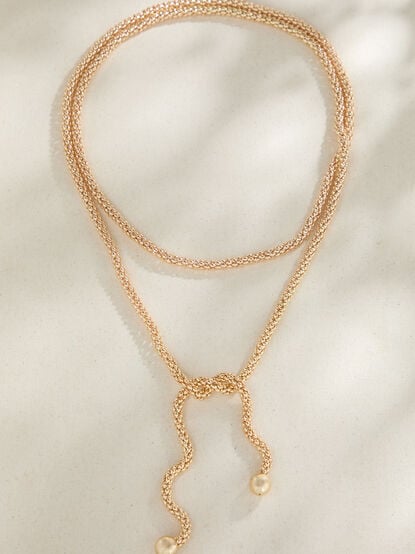Popcorn Chain Gold Wrap Necklace - TULLABEE