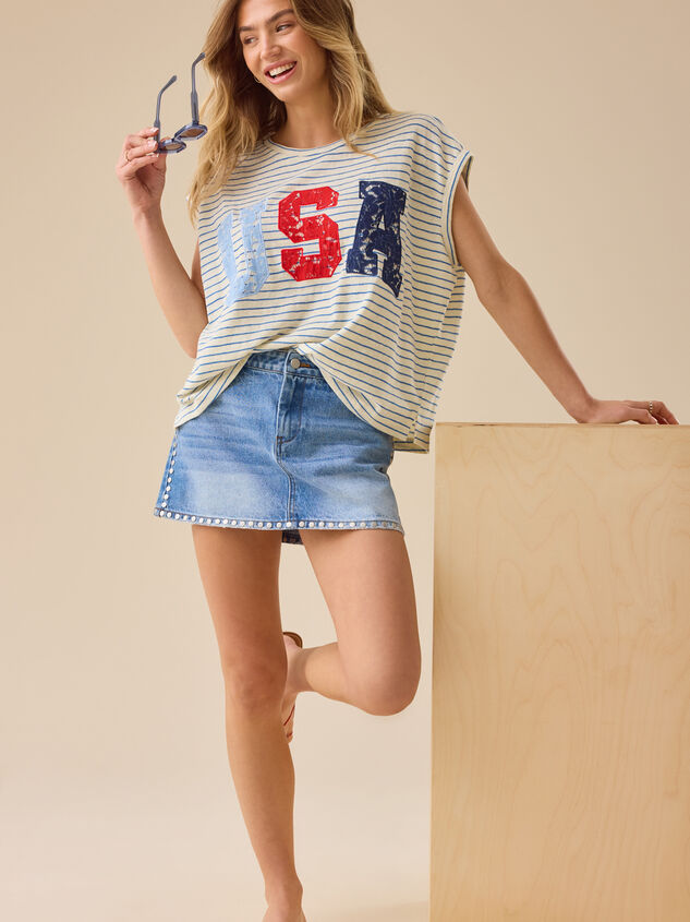 True Spirit USA Boxy Tee Detail 2 - TULLABEE
