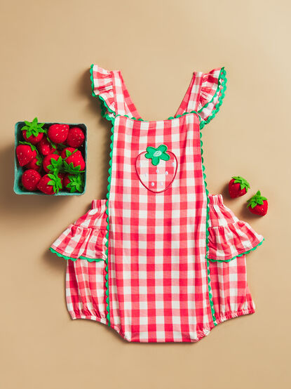 Millie Gingham Strawberry Bubble - TULLABEE