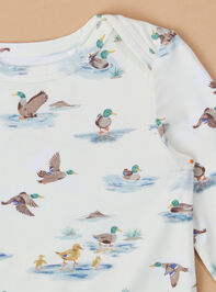Manny Mallard Long Sleeve Bodysuit Detail 2 - TULLABEE