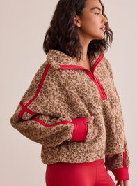 Free Spirit Cheetah Quarter Zip Detail 3 - TULLABEE