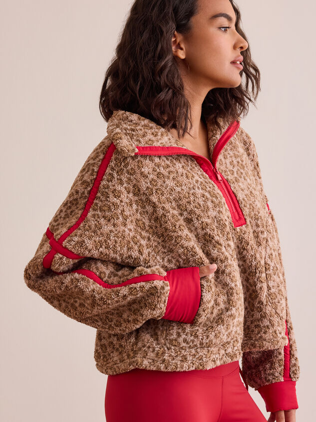 Free Spirit Cheetah Quarter Zip Detail 3 - TULLABEE