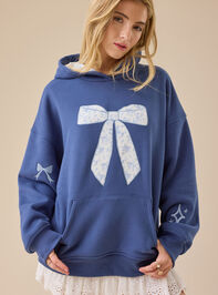 Floral Bow Graphic Hoodie - TULLABEE