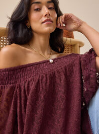 Gabriella Off-Shoulder Lace Top Detail 3 - TULLABEE