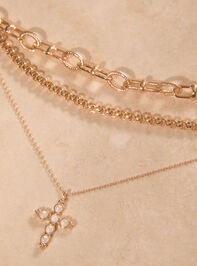 Layered Cross Charm Necklace - TULLABEE
