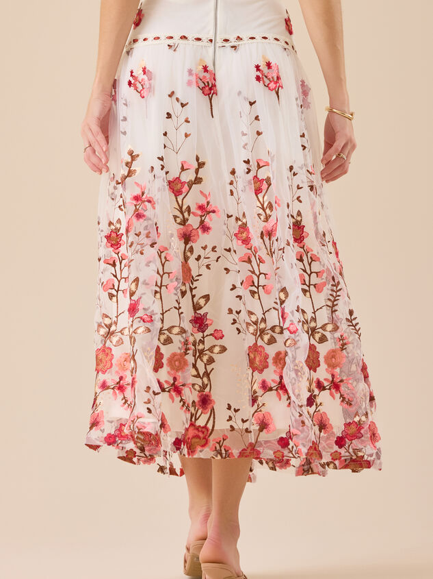Braxlin Embroidered Midi Skirt Detail 5 - TULLABEE