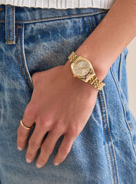 Stainless Steel Link Round Face Watch - TULLABEE