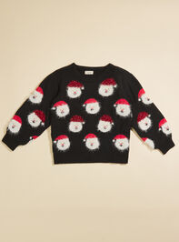 Santa Face Youth Sweater Detail 2 - TULLABEE