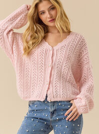 Angelina Pointelle Scalloped Cardigan - TULLABEE