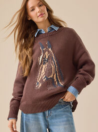 Dakota Horse Sweater Detail 3 - TULLABEE