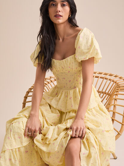 Amy Floral Tiered Maxi Dress - TULLABEE
