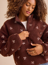 Leanna Sherpa Bow Pullover Detail 2 - TULLABEE