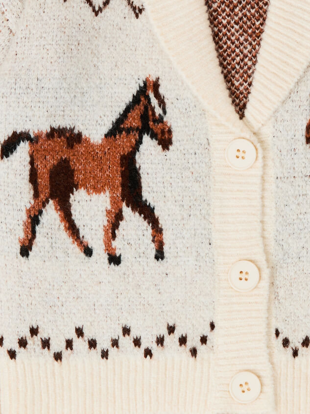 Vintage Horses Sweater Detail 3 - TULLABEE