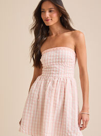 Britt Gingham Strapless Mini Dress - TULLABEE