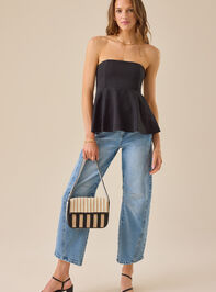 Stevie Strapless Peplum Top Detail 2 - TULLABEE