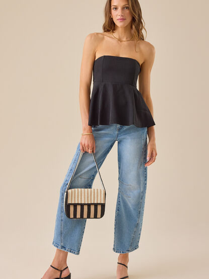 Stevie Strapless Peplum Top - TULLABEE