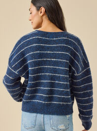 Reana Stripe Cardigan Detail 5 - TULLABEE