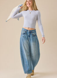 Heather Basic Long Sleeve Tee Detail 2 - TULLABEE